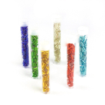 Набор бисера Alingar, циклярус, 6 цветов х 2 шт, 5 гр, "Ассорти" (син, крас,зел,голуб,зол,жемчуж), блистер 12 шт, тубус, европодвес