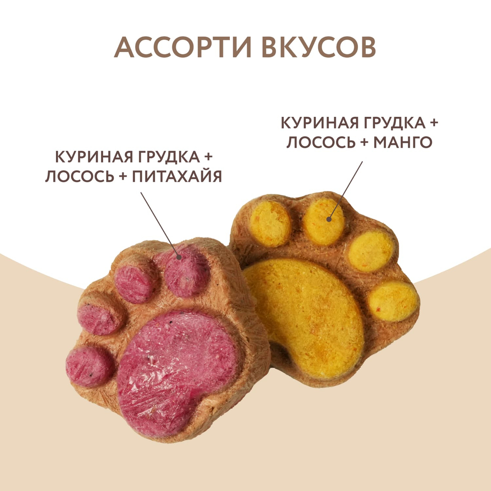 МНЯМС Лакомство для собак с 4 месяцев "Фросты", с лососем в ассортименте, М, 0,004 кг