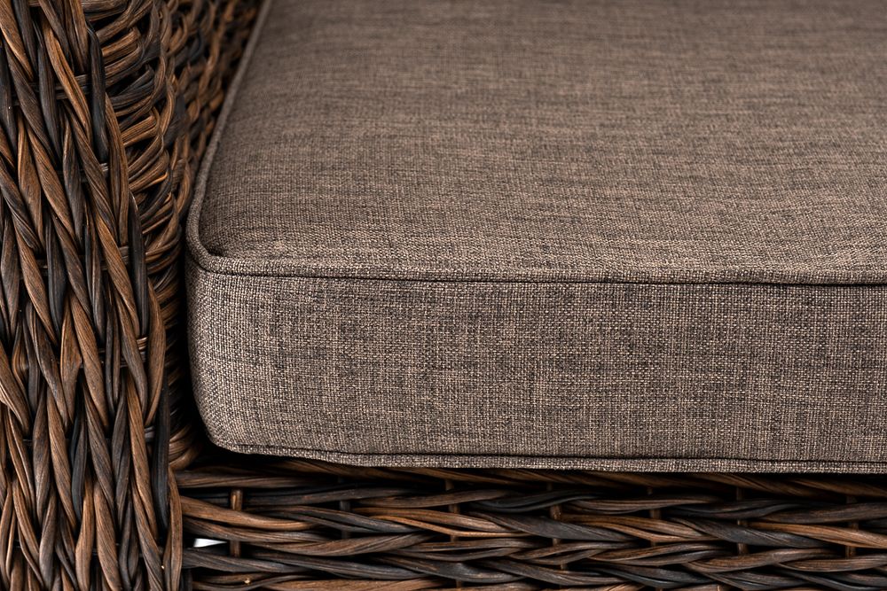 "Капучино" диван из искусственного ротанга (гиацинт) двухместный, цвет коричневый