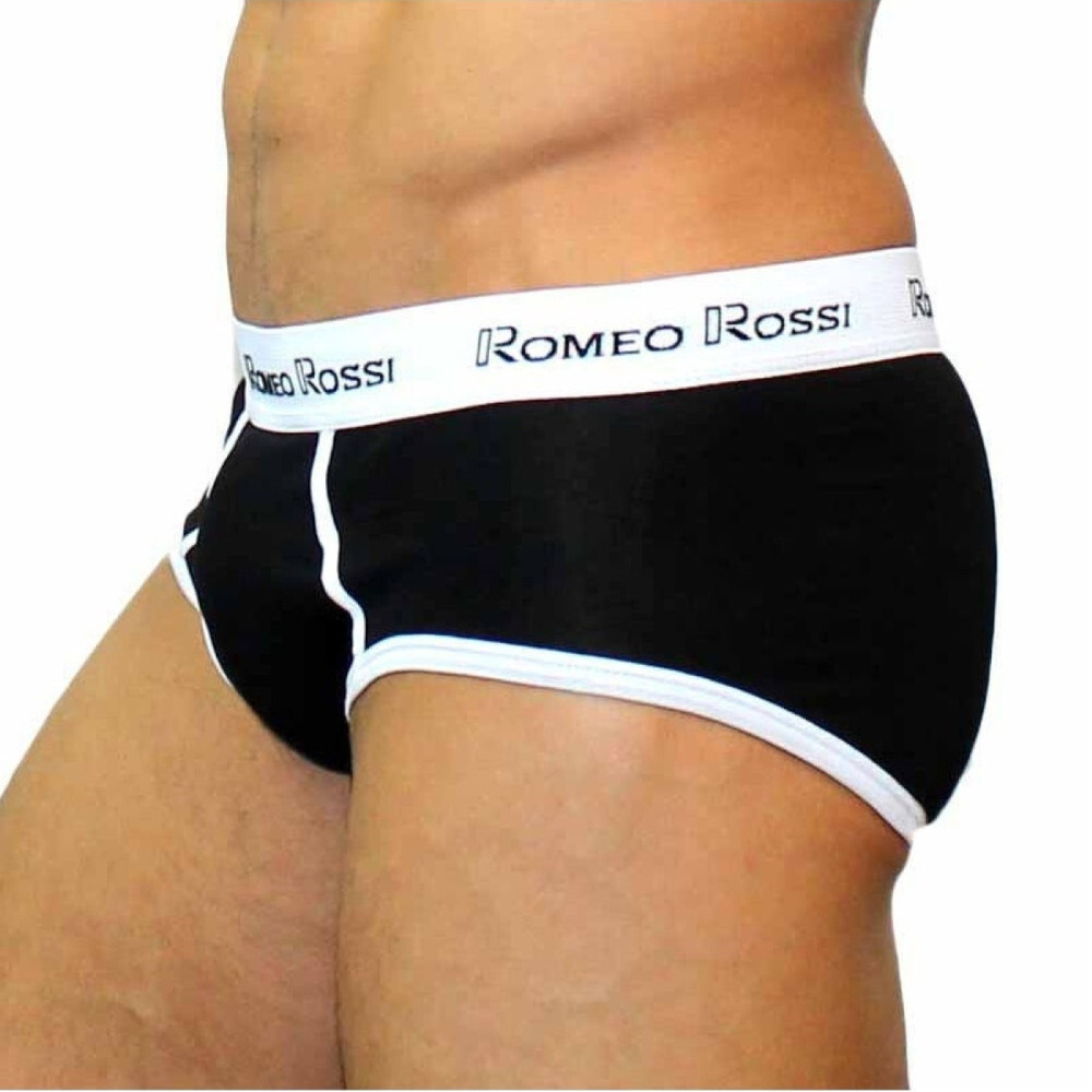 Мужские трусы брифы черные Romeo Rossi RR366-025 Набор из 5 штук +ПОДАРОК
