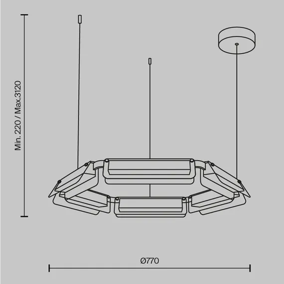 Подвесной светильник Плоскость / Flat 3000К 40Вт Maytoni mod296pl-l40bc3k