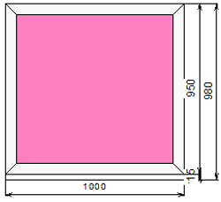 Пластиковое окно 950 х 1000 ТермА Эко с глухой створкой