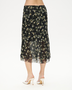Юбка двухслойная миди из принтованного шифона