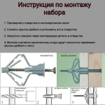 Набор ДЮБЕЛЬ+САМОРЕЗ (Дюбель-бабочка 10*50-20шт., Саморез универсальный 3,5*50-20шт.)
