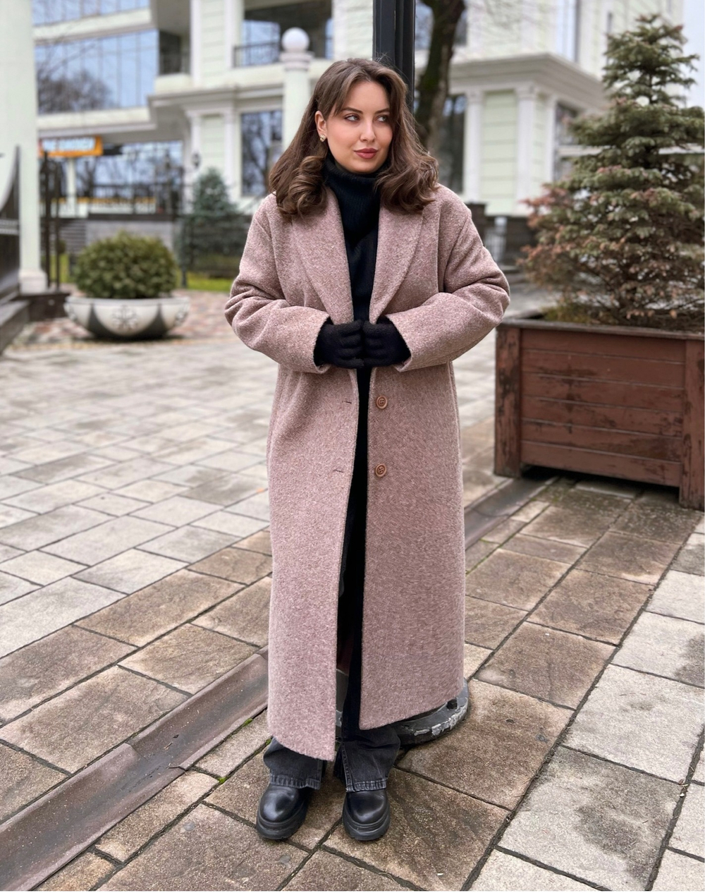 Пальто из 100% шерсти