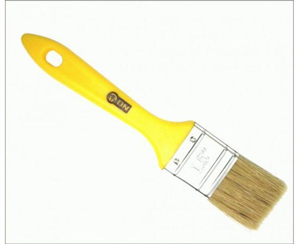 Кисть плоская, натуральная щетина, пластиковая рукоятка, 38мм