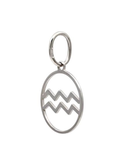 Подвеска Знак зодиака Водолей из серебра, вид сбоку