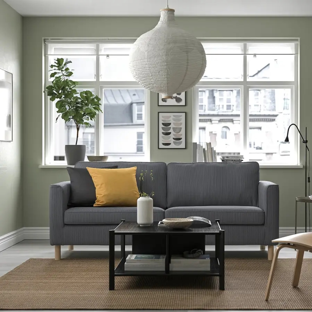 3-местный диван - IKEA PÄRUP/PARUP/ПЭРУП ИКЕА, темно-серый