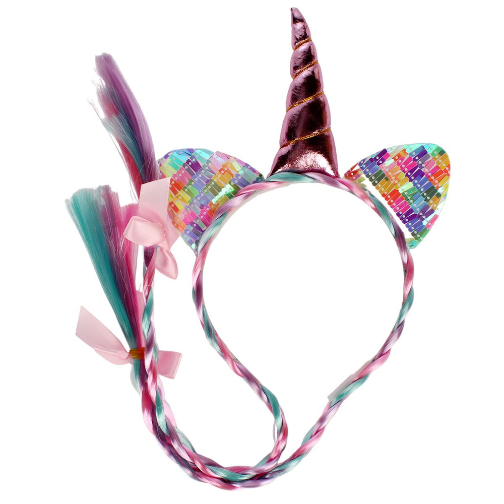 Ободок единорог, 3 цвета микс, пакет с-30974