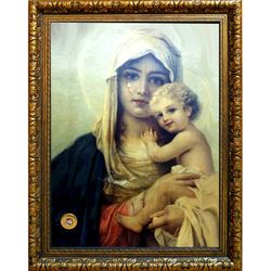 Взыскание Погибших. Редкая икона Божьей Матери на холсте с мощевиком.