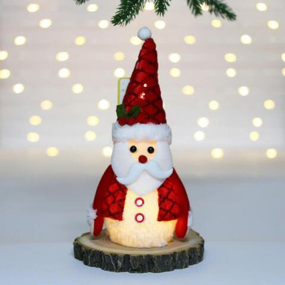 Сувенир новогодний «Новогодняя радость - Дед Мороз» 12*23*6,5 см, Красный (с подсветкой)