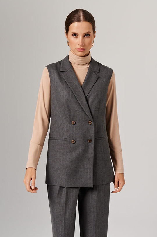 1911 Жилет женский (темно-серый полоска)