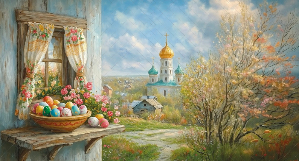 Пасхальный сюжет №6 - фон неопреновый