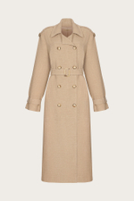 ТРЕНЧКОТ ИЗ БЕЖЕВОЙ СМЕСОВОЙ ШЕРСТИ