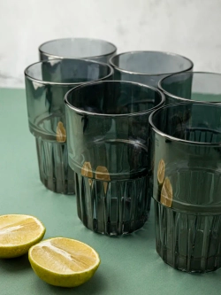 Набор универсальных бокалов, 340 мл. 6 шт. черные