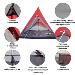 Палатка туристическая Green Glade Minicasa 2 местная