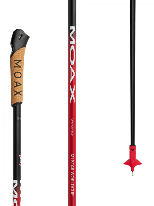 Лыжные палки MOAX M1 Star WORLDCUP 16/9мм без темляков, MP10-10