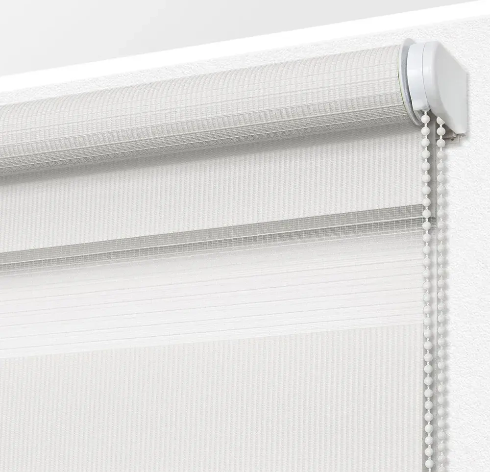 Рулонная штора - День-Ночь - Ткань: "Канзас" - цвет: белый