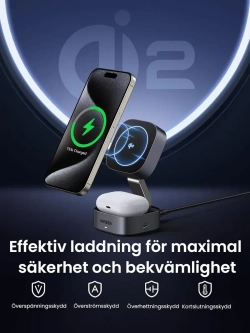 Докстанция Угрин 2 в 1 MagFlow Qi2 25 Вт для iPhone