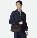Мужская коричневая сумка-мессенджер Bottega Veneta Andiamo Small