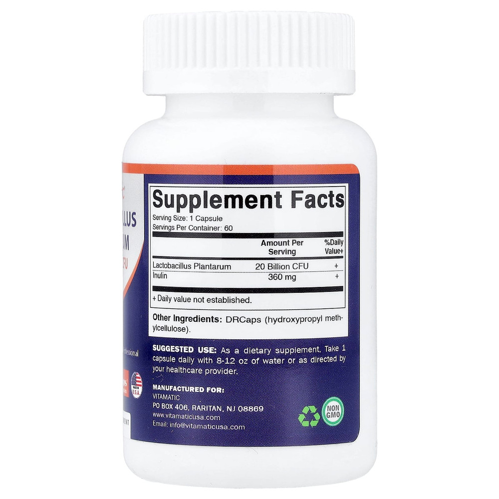 Vitamatic, Lactobacillus plantarum, 60 капсул с гипромеллозой DRcaps®