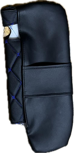 Чехлы на козырьки ЛАДА Приора Priora (синяя нить Бабочка)