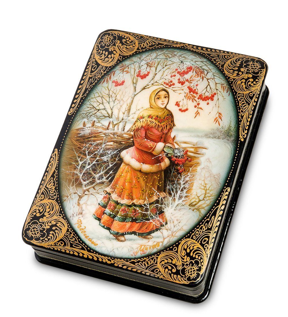 Народные промыслы ШК-19/14 Шкатулка в технике декупаж «Рябина красная» (15х11х3,5)