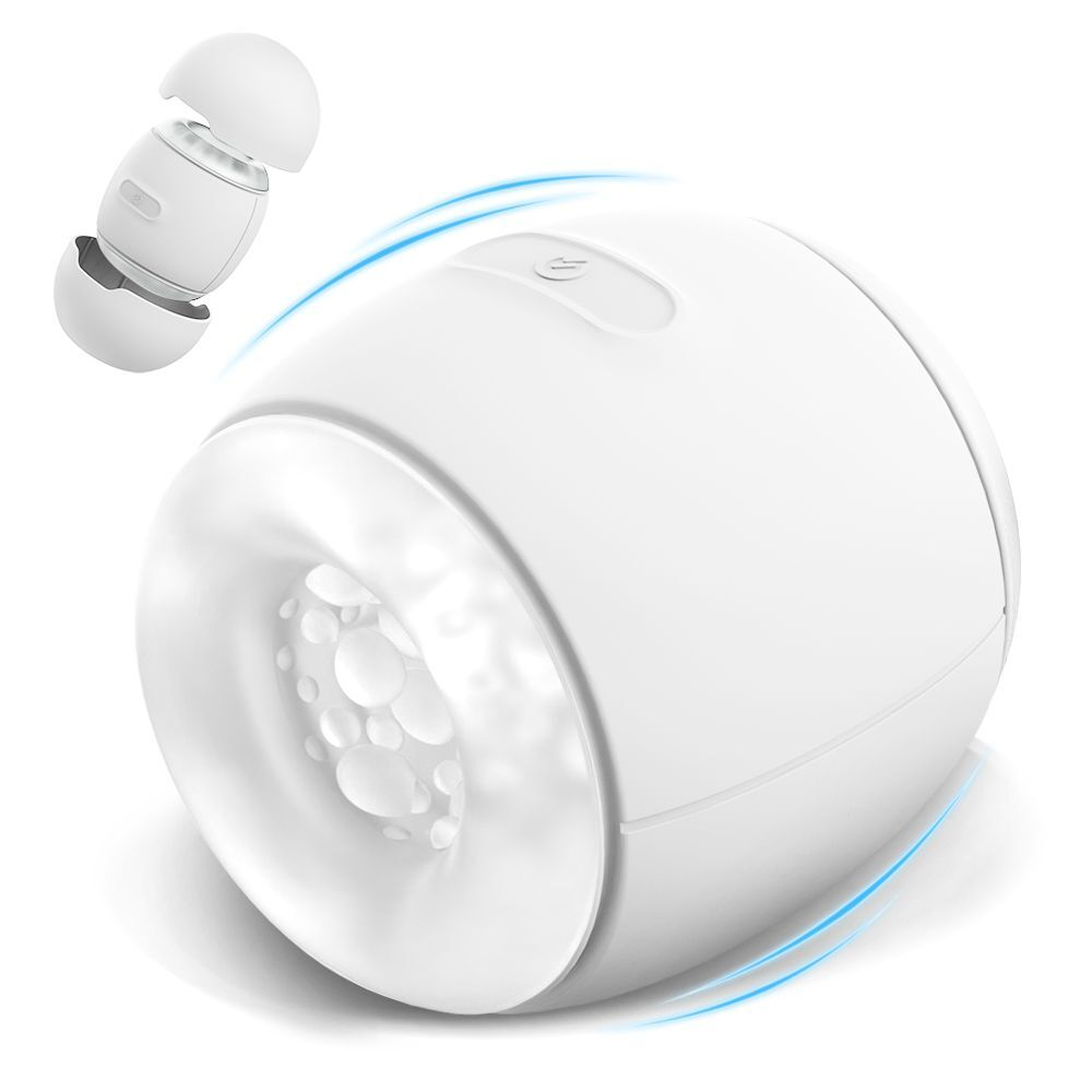 Белый сквозной мастурбатор с вибрацией