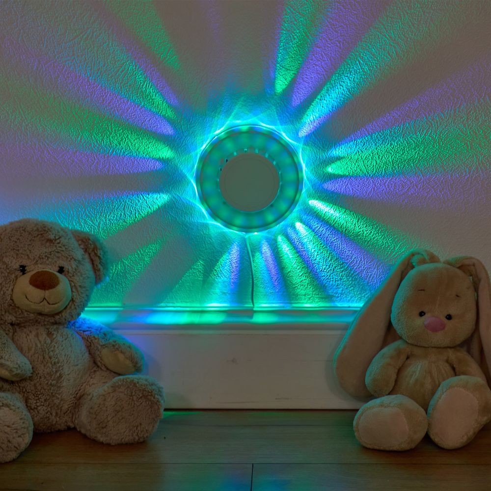 Светодиодный светильник-проектор ULI-Q304 2.5W-RGB WHITE. Напольный. Серия DISCO. многоцветный. Горизонтальная проекция. ТМ VOLPE. Кабель с вилкой. 220В. Цвет корпуса белый.