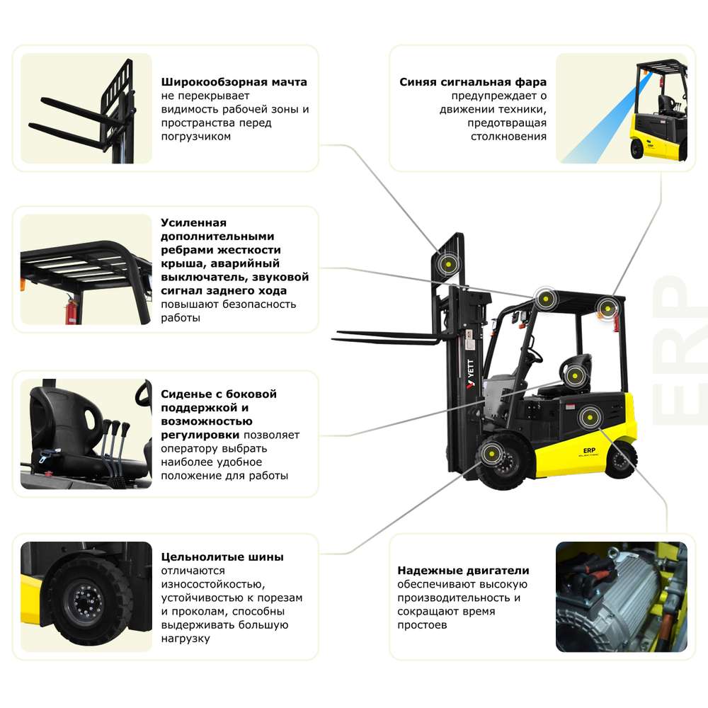 Электрический погрузчик YETT ERP18-ZSM480-SS