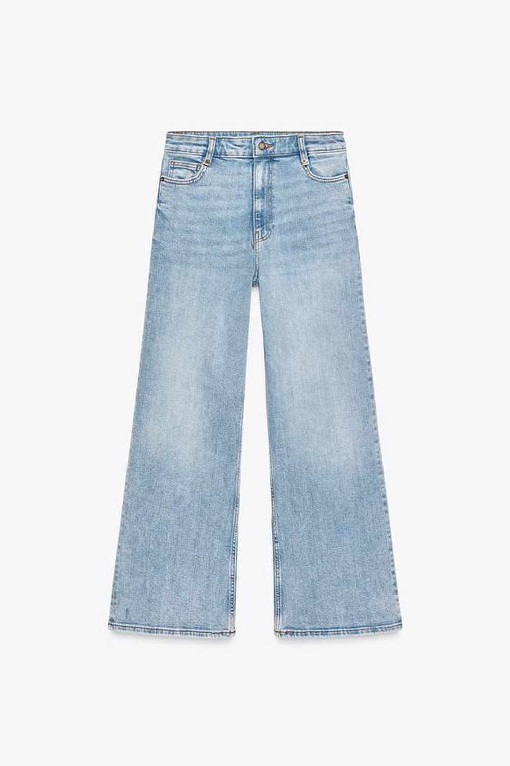 ZARA ДЖИНСЫ WIDE LEG С ВЫСОКОЙ ПОСАДКОЙ — ZW COLLECTION, ГОЛУБОЙ