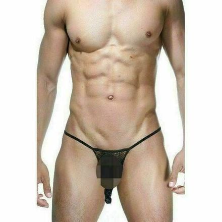 Мужские трусы стринги черные в сетку LaBlinque LB15251