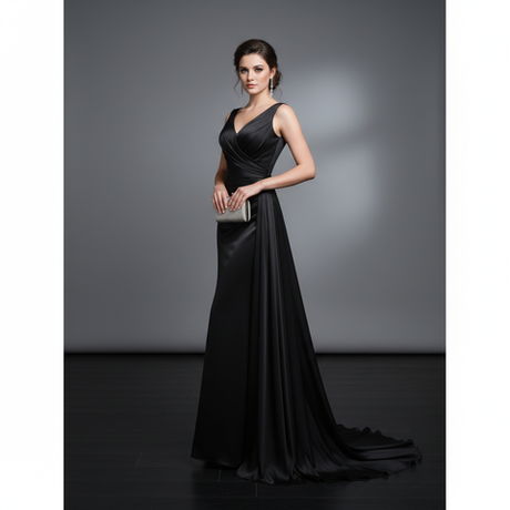 Шелк однотонный черный