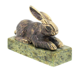 Статуэтка "Кролик" из бронзы и змеевика G 116168