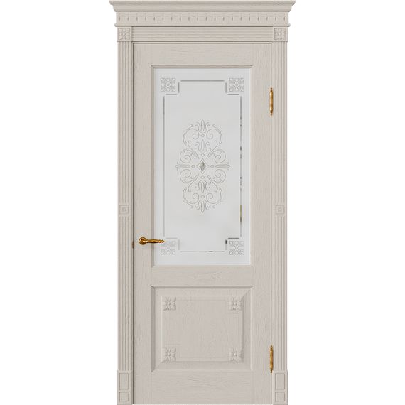 Межкомнатная дверь массив дуба Viporte Флоренция Декор мускато остеклённая