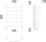 Виктория П6 400х600 Полотенцесушитель TERMINUS