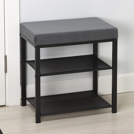 Банкетка "Торонто 13S" цвет каркаса графит, цвет сиденья серый