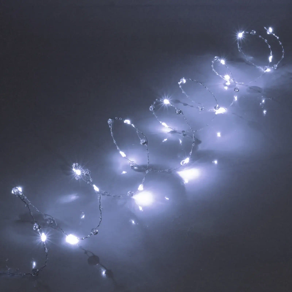 Гирлянда для дома НИТЬ «Льдинка» 5 м 50 ламп LED, 8 реж,IP-20, Белый