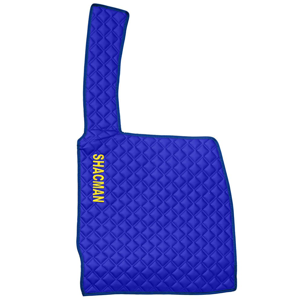 Ковры SHACMAN F3000 (экокожа, синий, синий кант, желтая вышивка)