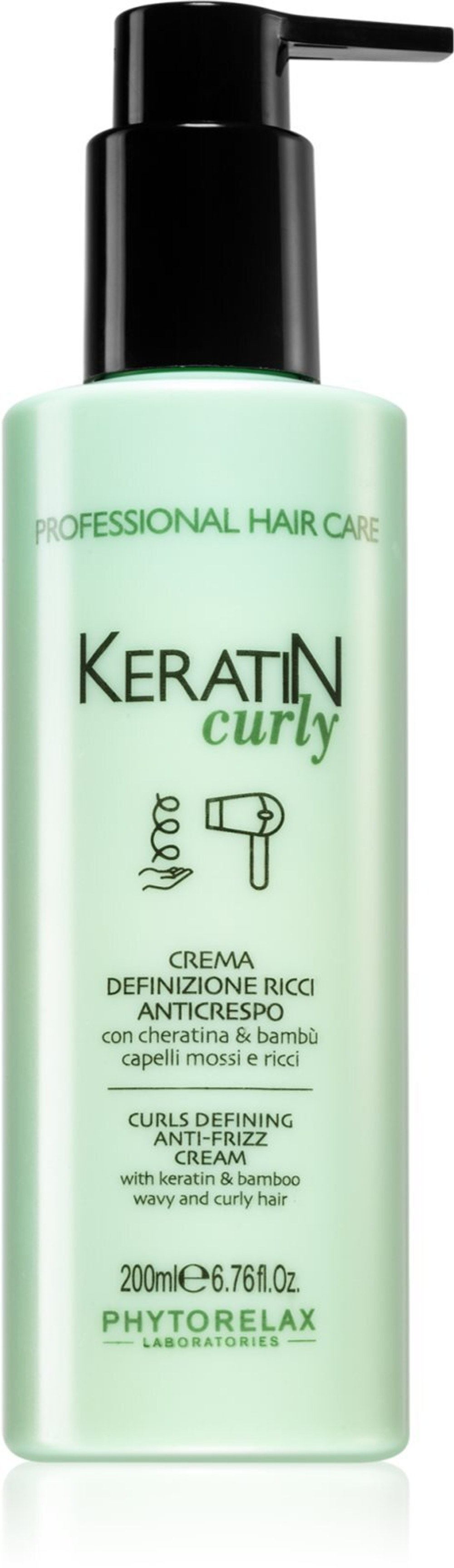Phytorelax Laboratories Keratin Curly - крем для кудрявых волос против пушистости /   200  ml  / GTIN 8030976028113