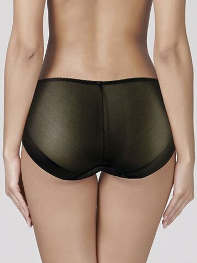 Трусики-слипы со средней линией талии из микрофибры (Размер: L) (Цвет: черный)