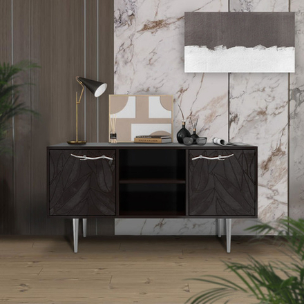 Тумба под ТВ Арт Колор leaves 117см Стайл Сильвер Терпкий коричневый