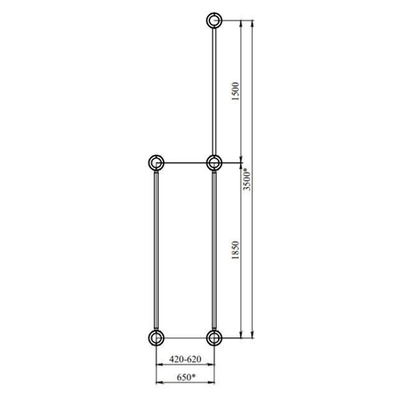 Спортивный комплекс №27, турник и брусья 3500*650*2700 мм., D=89 мм.