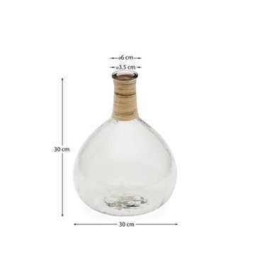 Ваза Serlina из ротанга и прозрачного переработанного стекла