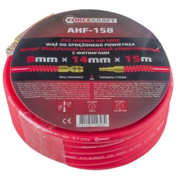 Шланг резиновый воздушный армированный с фитингами 8мм x 14мм x 15м FORCEKRAFT FK-AHF-158