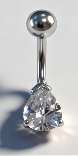 Ювелирный пирсинг из серебра 925 пробы с фианитом