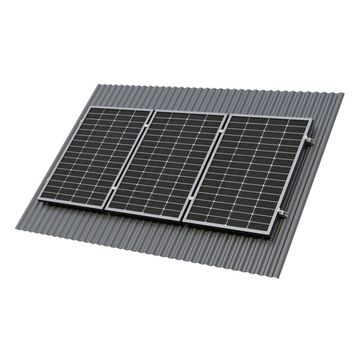 Крепёж трёх солнечных батарей 300-600 Вт на наклонную крышу. 70 мм, фото №997277559