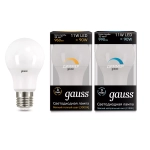 Лампа Gauss LED A60 11W E27 990lm 3000K диммир.102502111-D