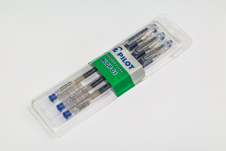 Ручка гелевая PILOT синяя 0.5мм с резиновым упором корпус прозрачный пластиковый 3шт/уп., цена за уп.