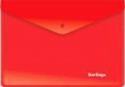 Папка-конверт на кнопке Berlingo, A5+, 180мкм, красная OBk_05003